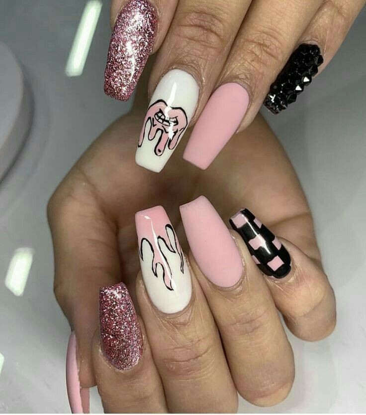 pink gothic nails