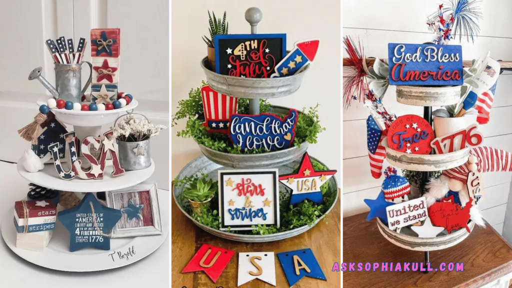 4th of july tiered trays