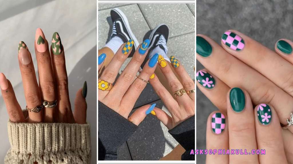 best checkered nail art ideas