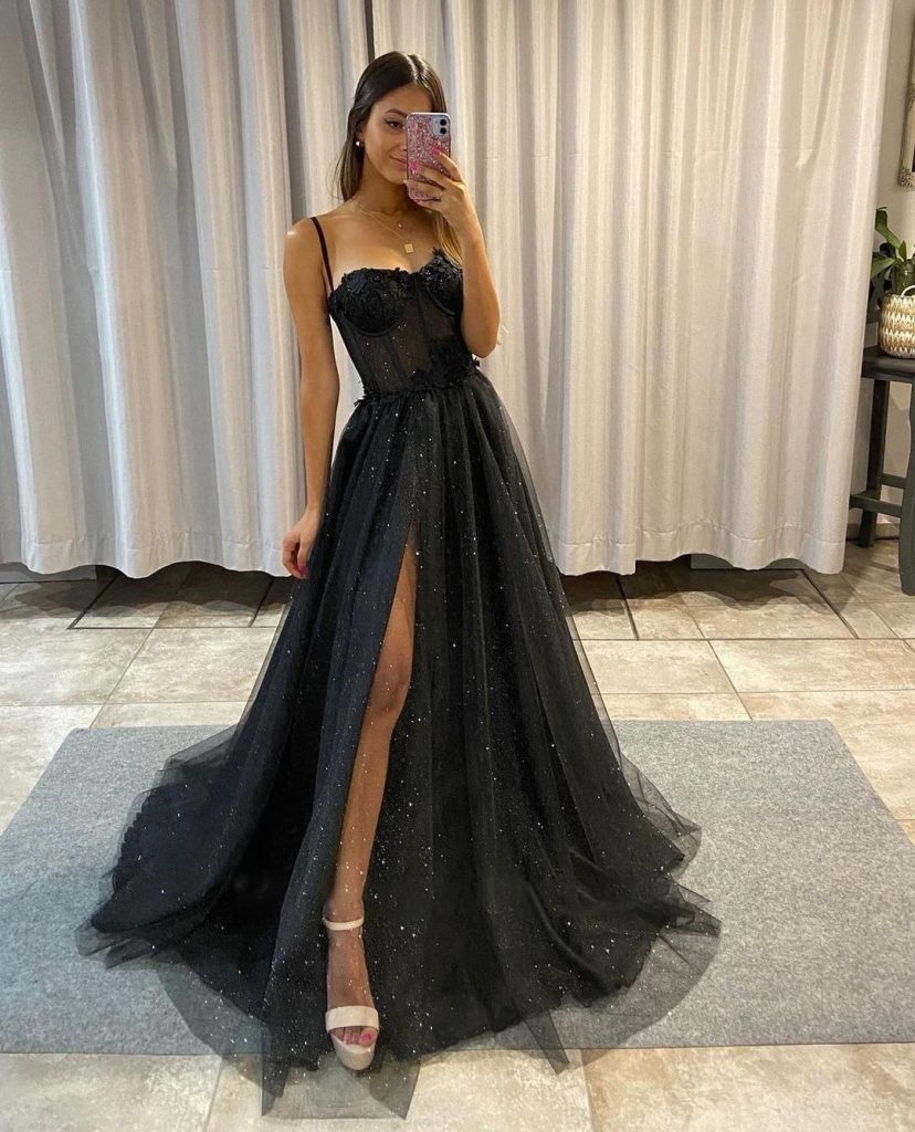 black sheer prom dress ideas