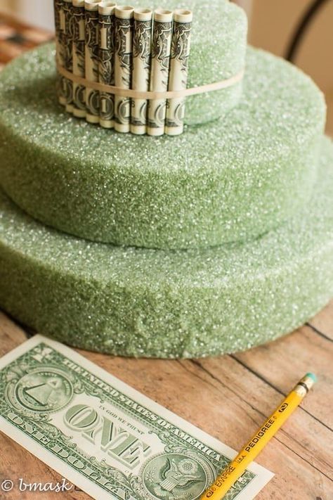 how to make a money cake for HS grad party