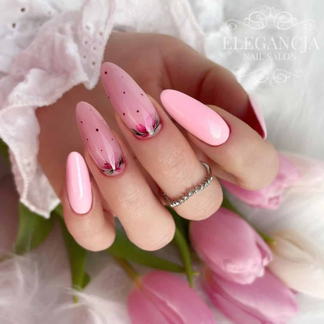 pink July nail design ideas