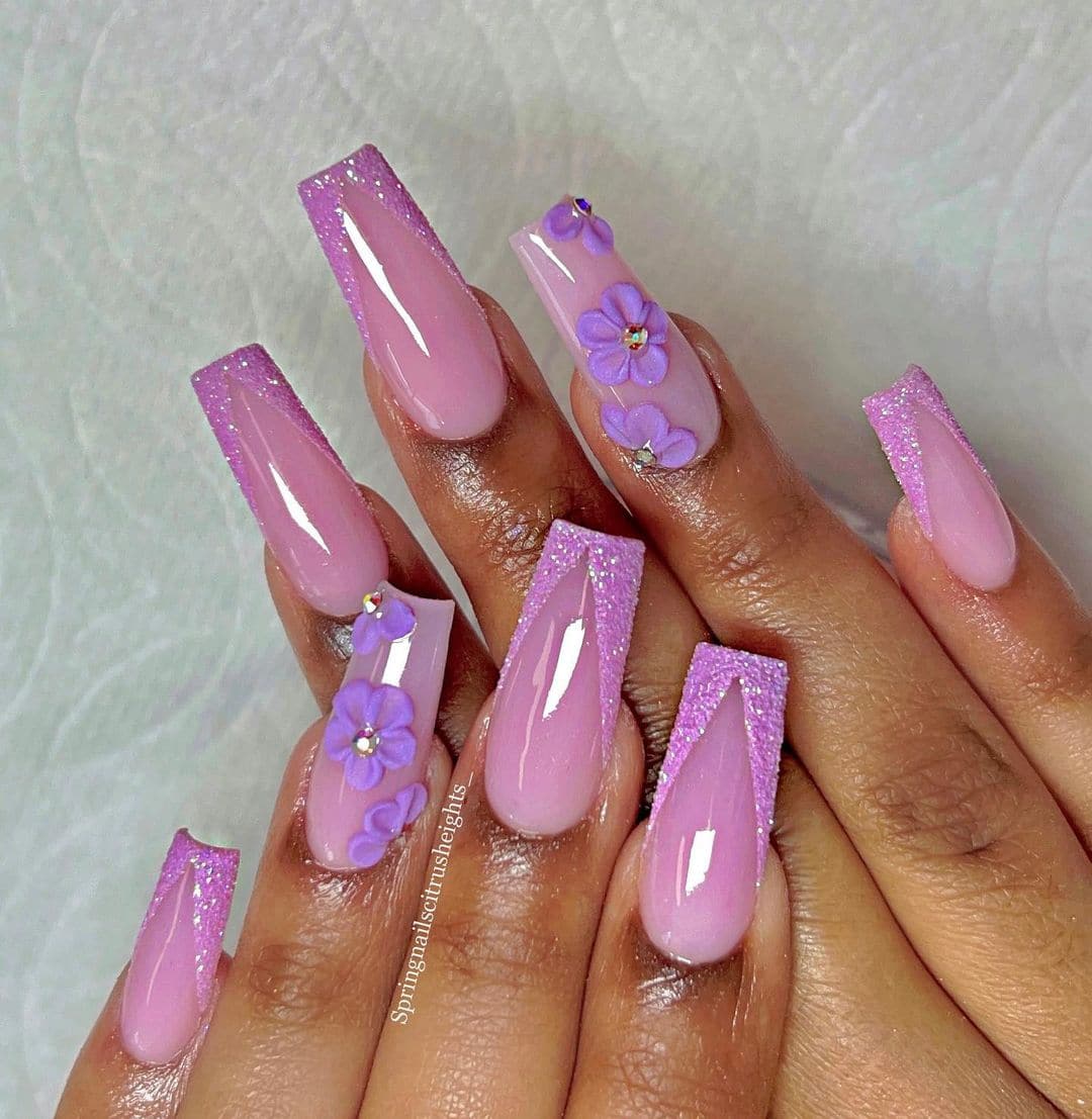 purple July nail design ideas