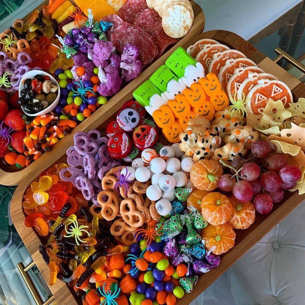 Halloween Charcuterie board ideas with candy