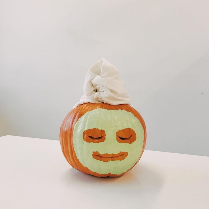 pumpkin painted as a skincare queen