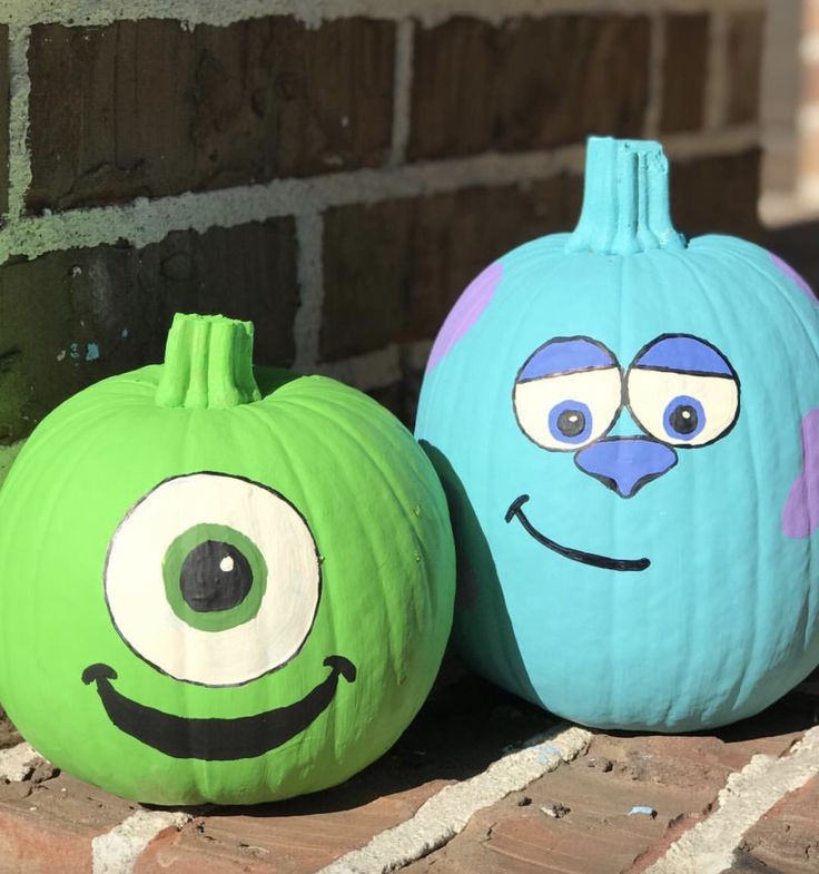 pumpkin painted as Monsters