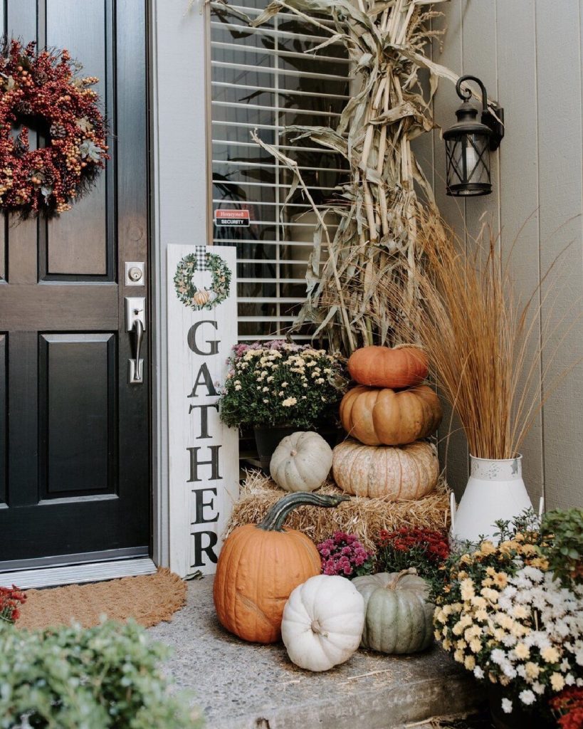 Thanksgiving front porch decor Ideas 