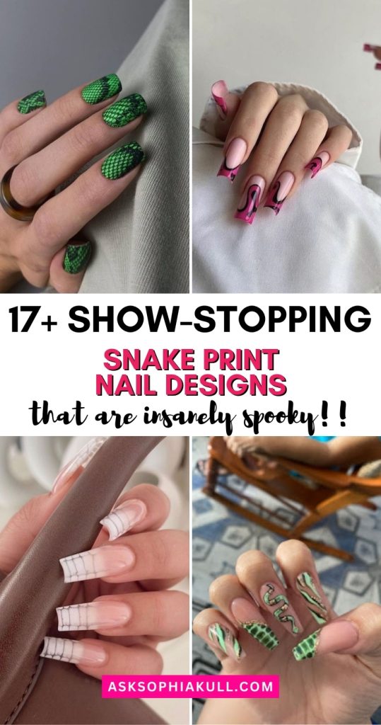 snake print nail art