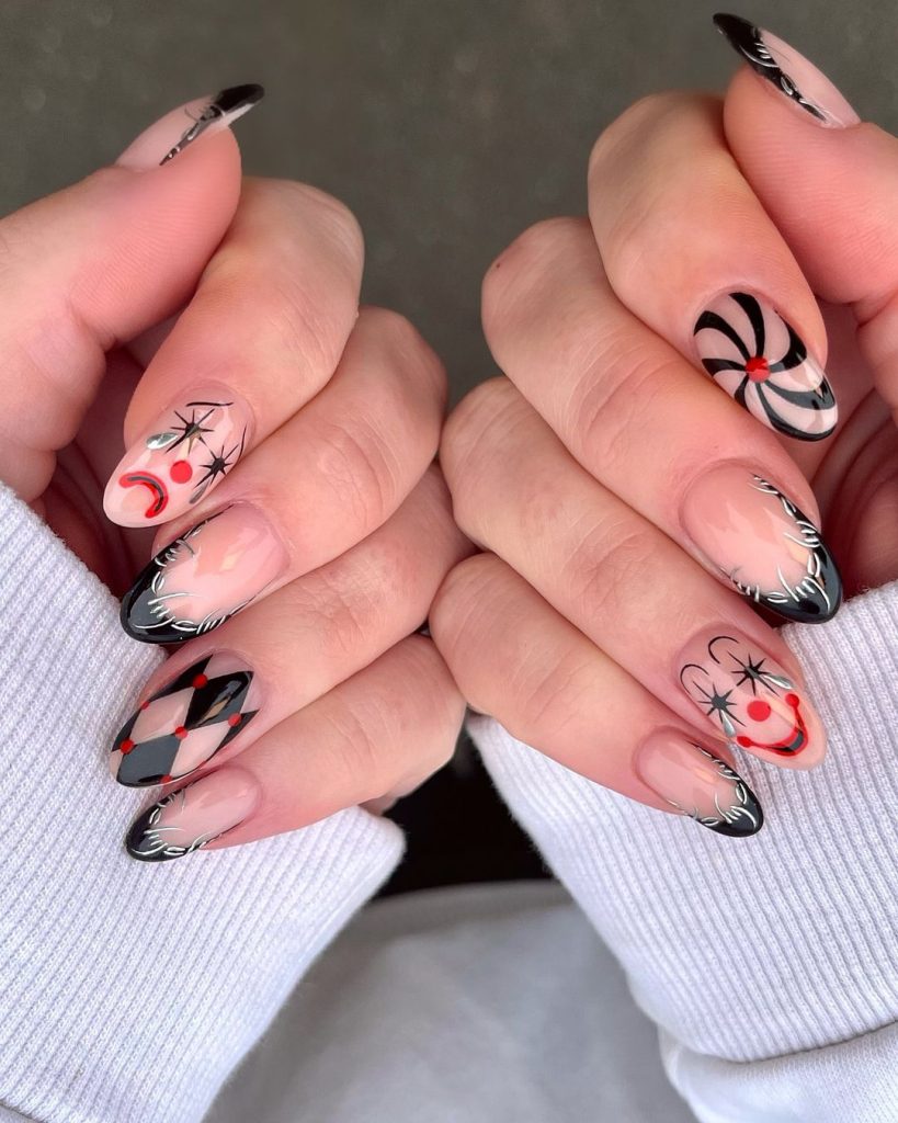 black Halloween nail design ideas