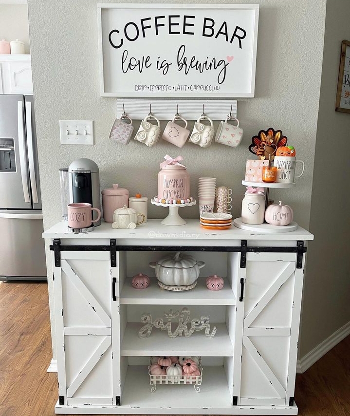 Thanksgiving coffee bar Decor Ideas 