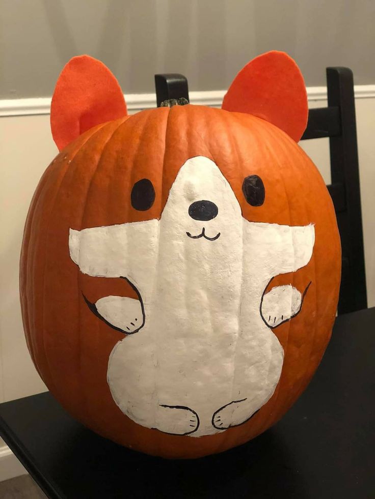 pumpkin painted as a puppy