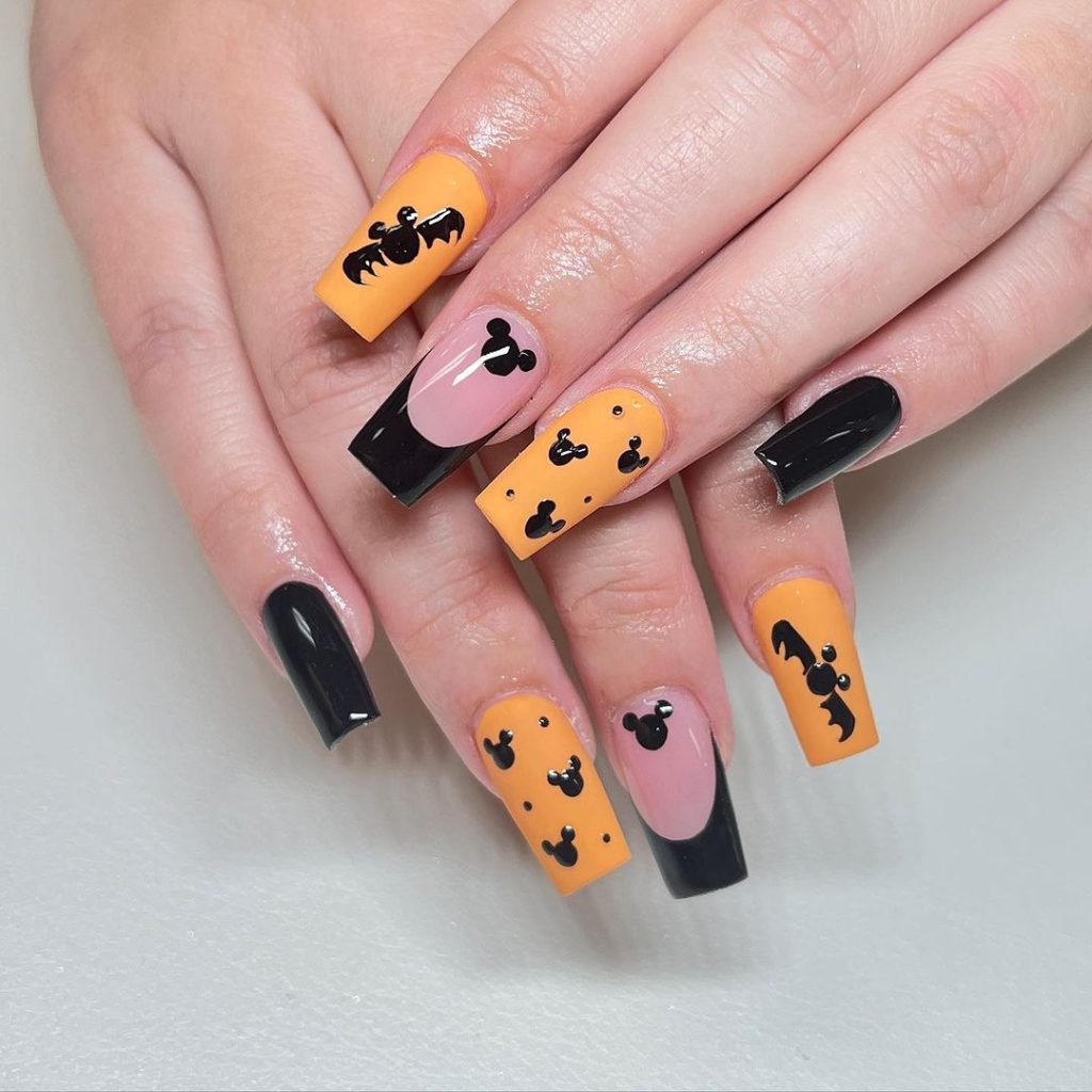 coffin Halloween nail design ideas