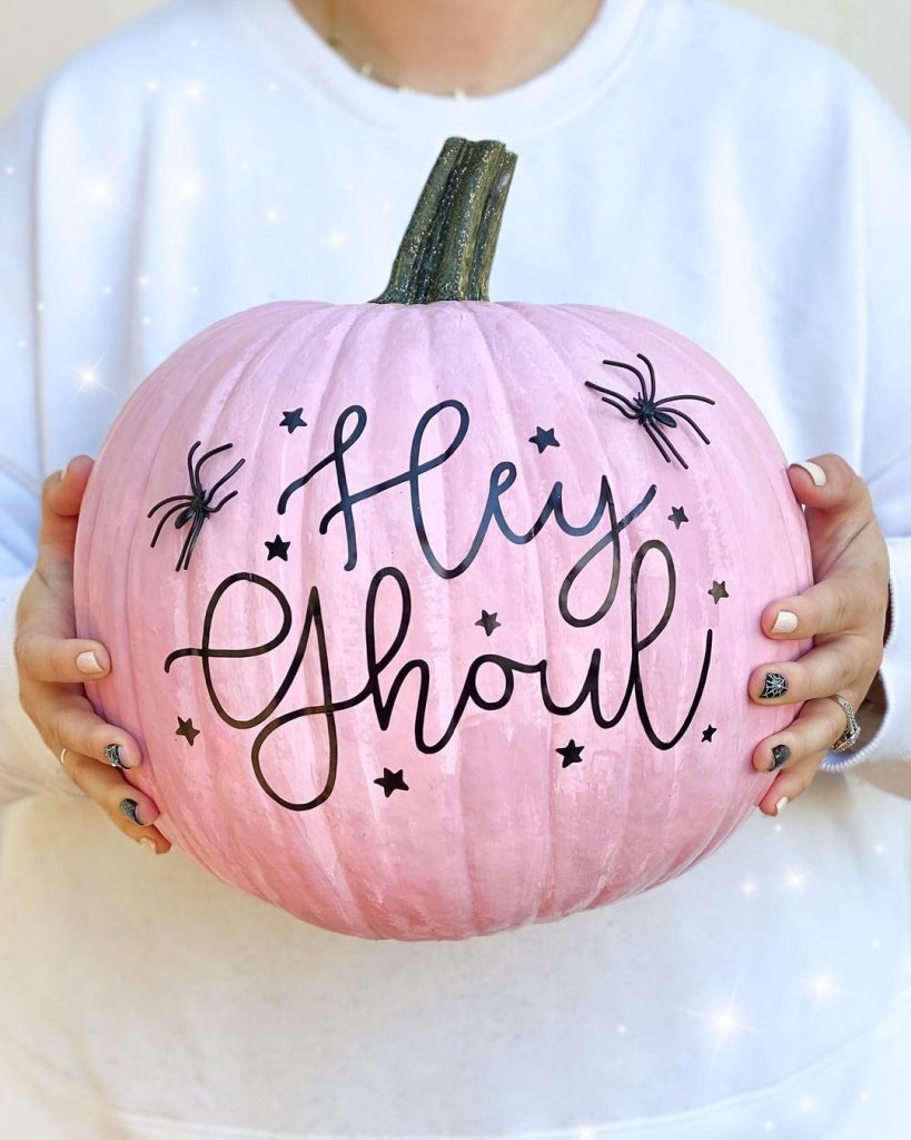 pumpkin painted with quotes