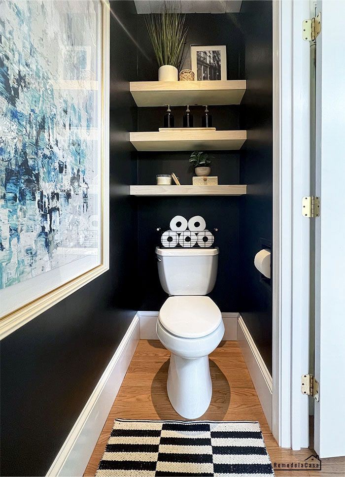 black above the toilet decor ideas