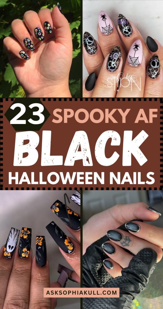 black Halloween nails