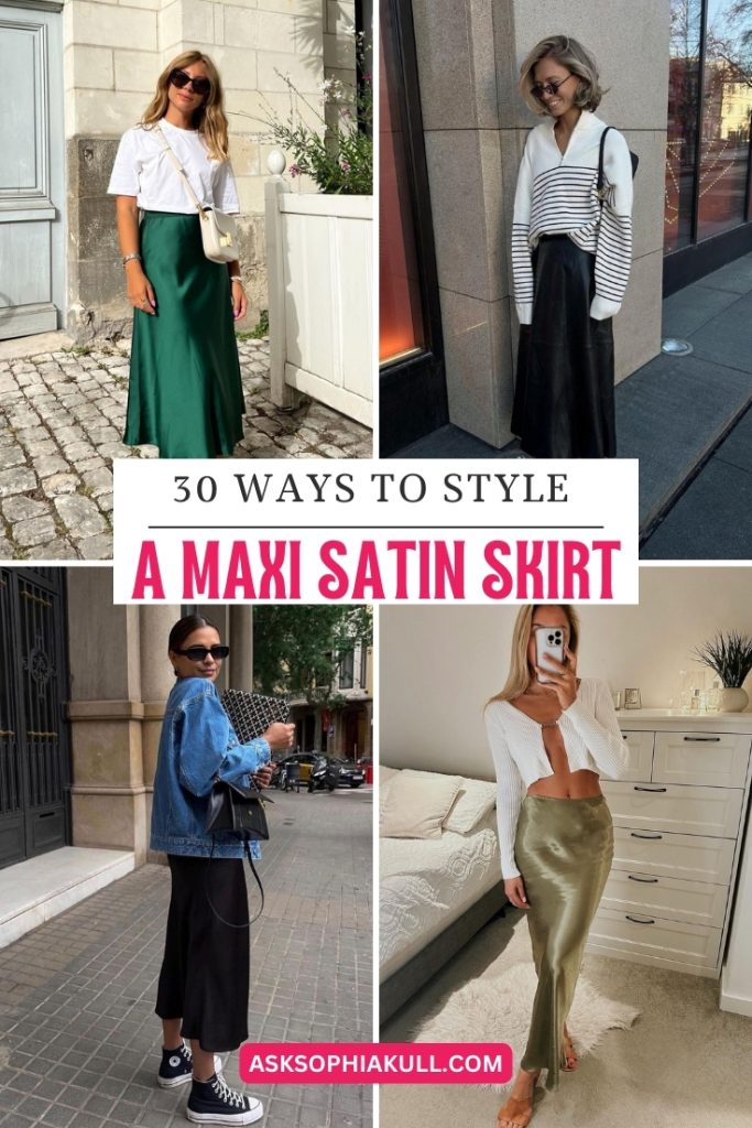 satin skirt outfits