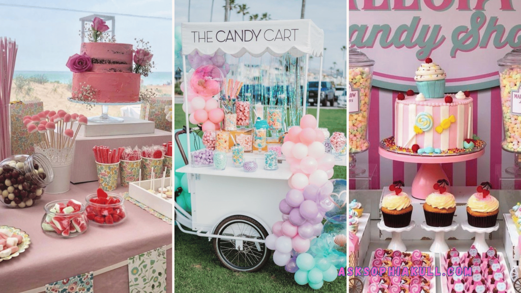 candy buffet setup ideas to serve your guests at your graduation parties.