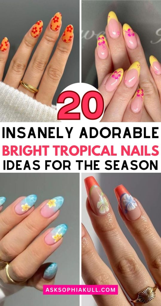 tropical-themed nails