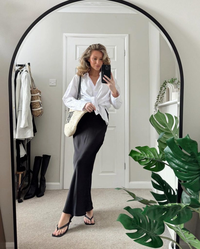 how to style satin skirts for errands