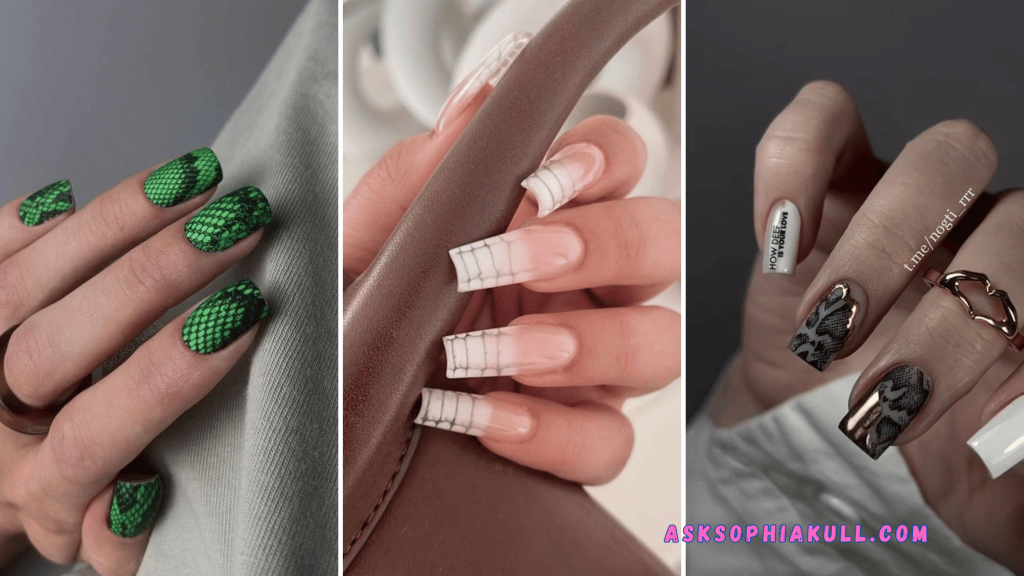 snake print nail art