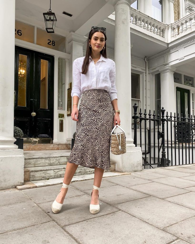 how to style leopard print satin skirts