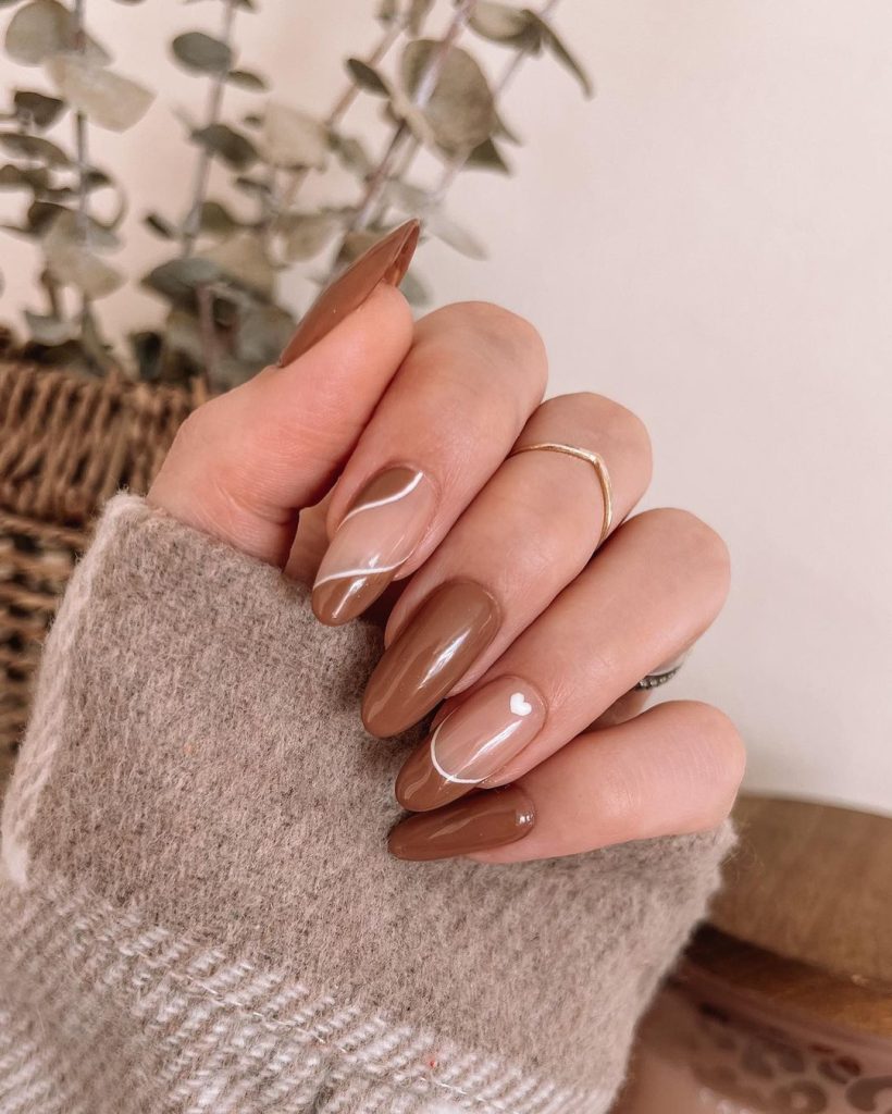 neutral nails with design