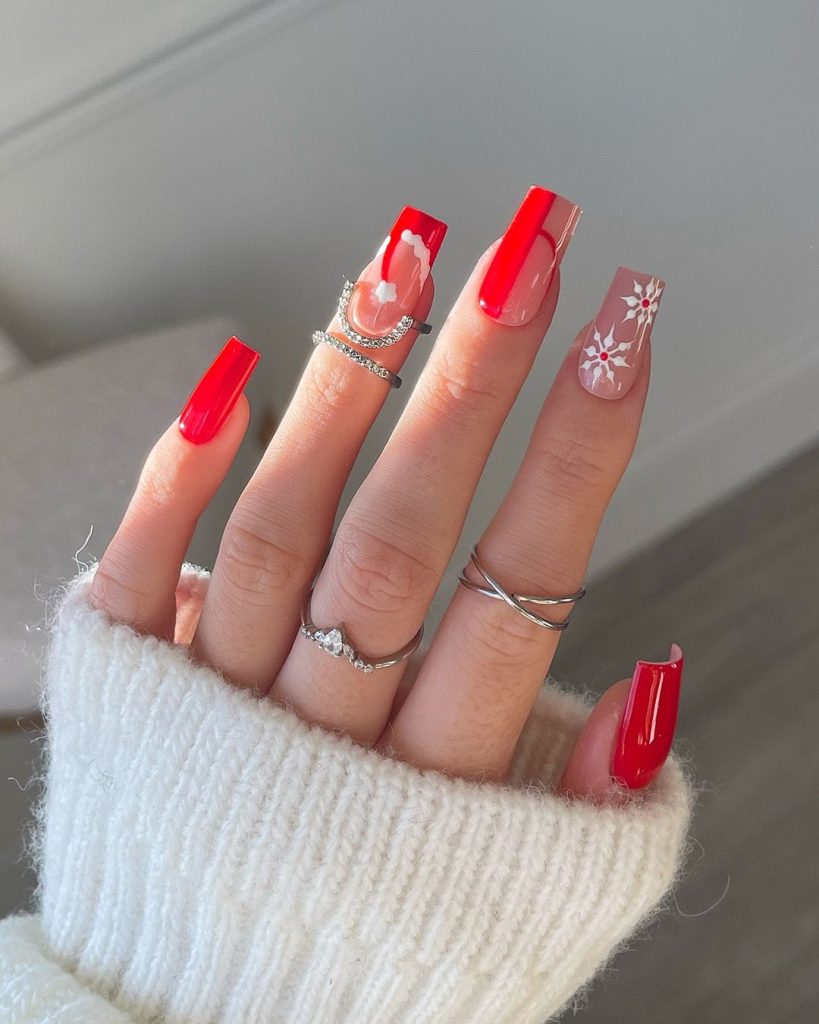 red nails design christmas pinterest