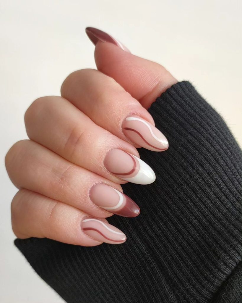 neutral nails with design