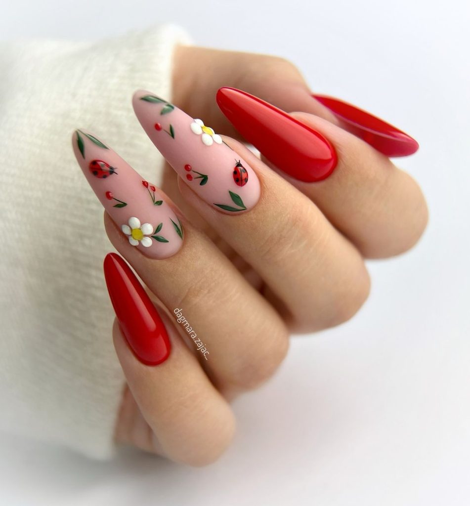 red nails pinterest