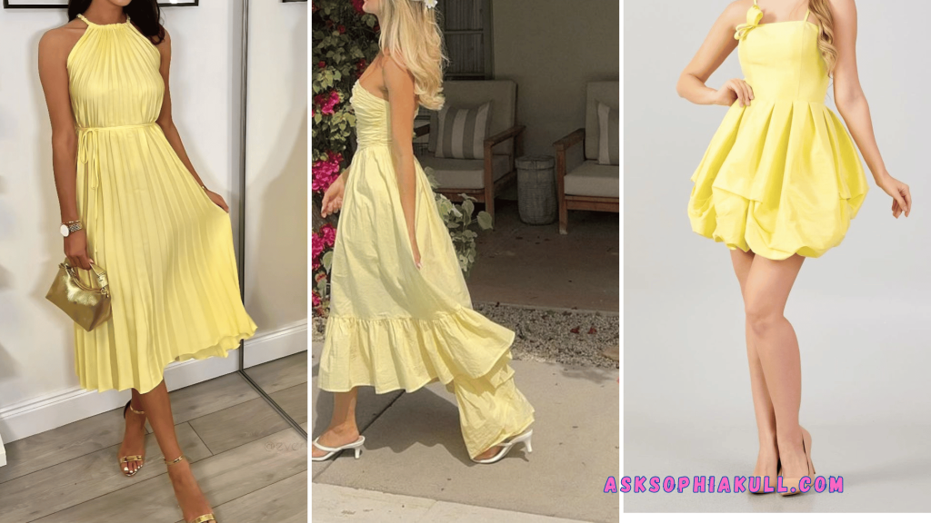 How to accessorise a yellow dress best sale