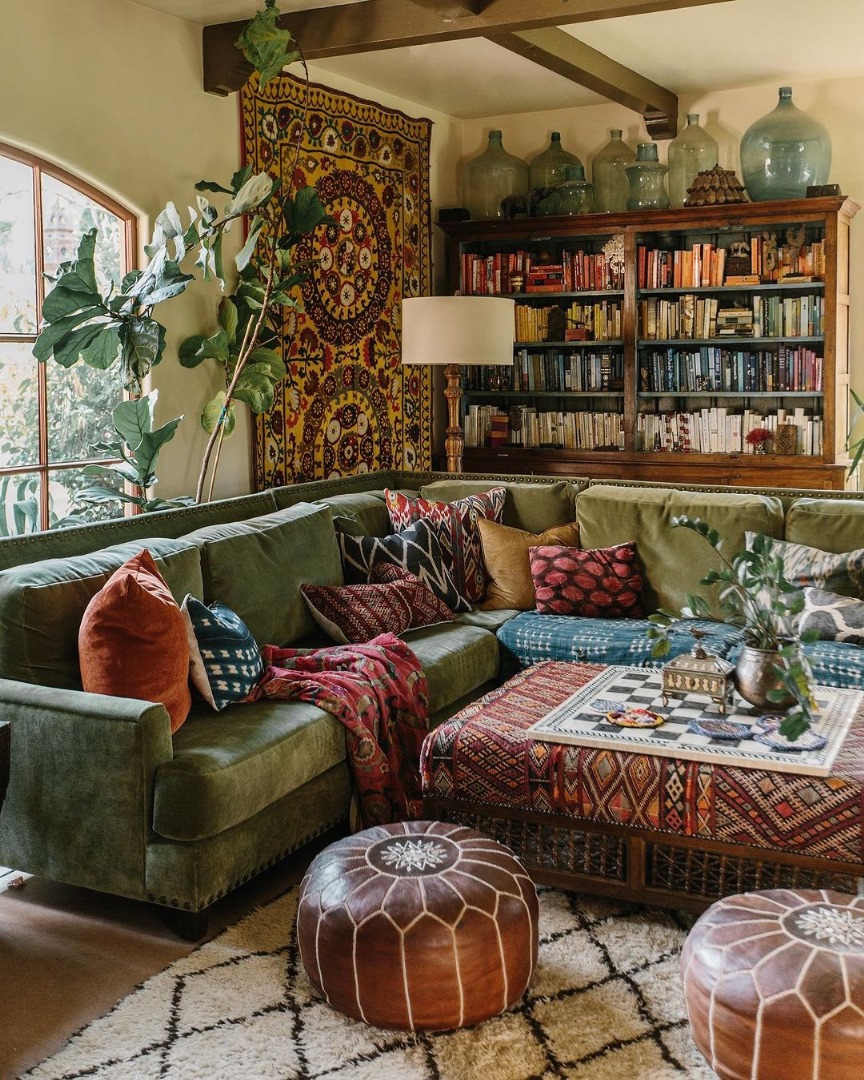 Boho-inspired living room