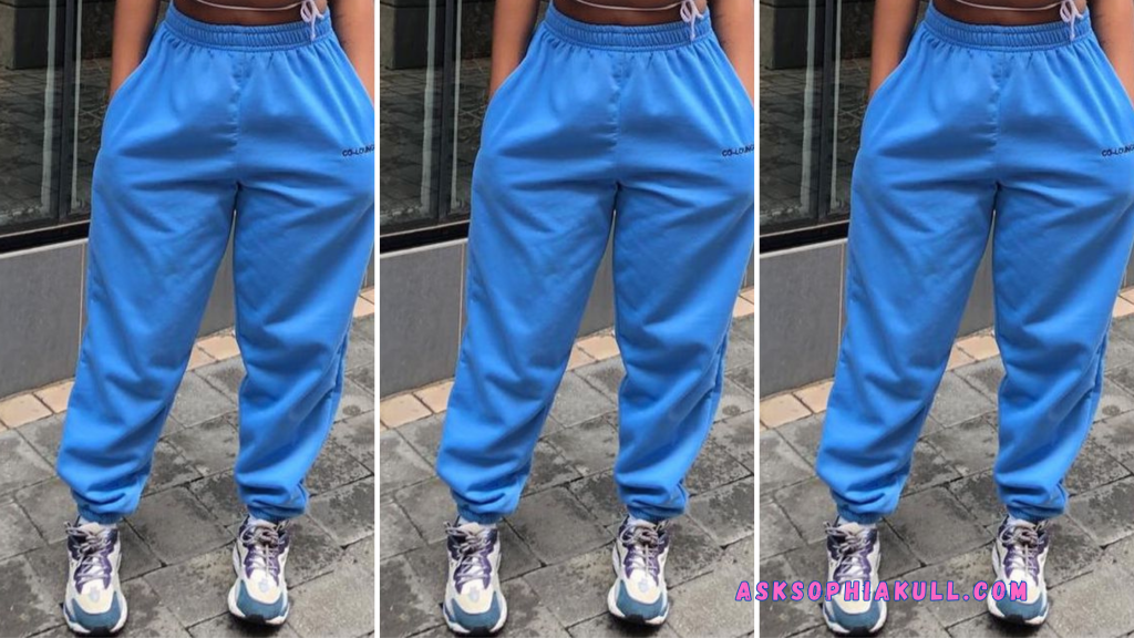 what to wear with blue sweatpants