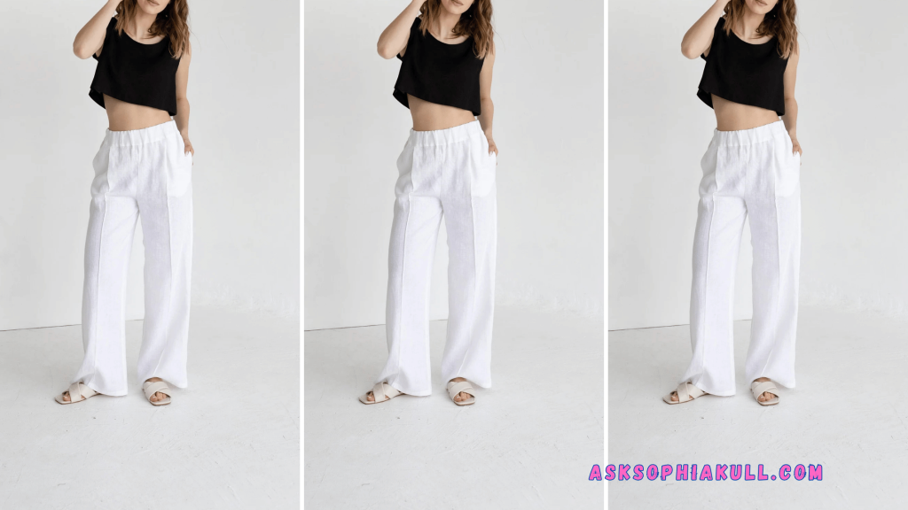 best tops for white linen pants