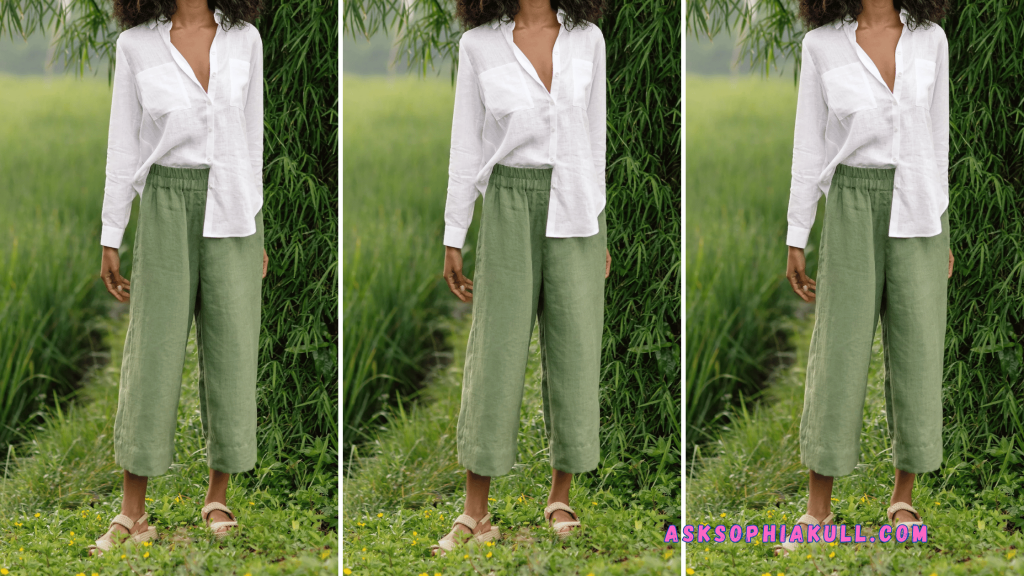 What To Wear With Green Linen Pants