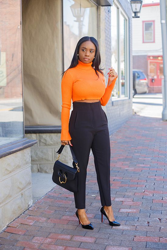 pants color for orange tops