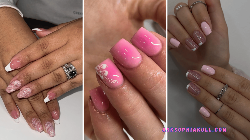 Solar Pink And White Nail Designs