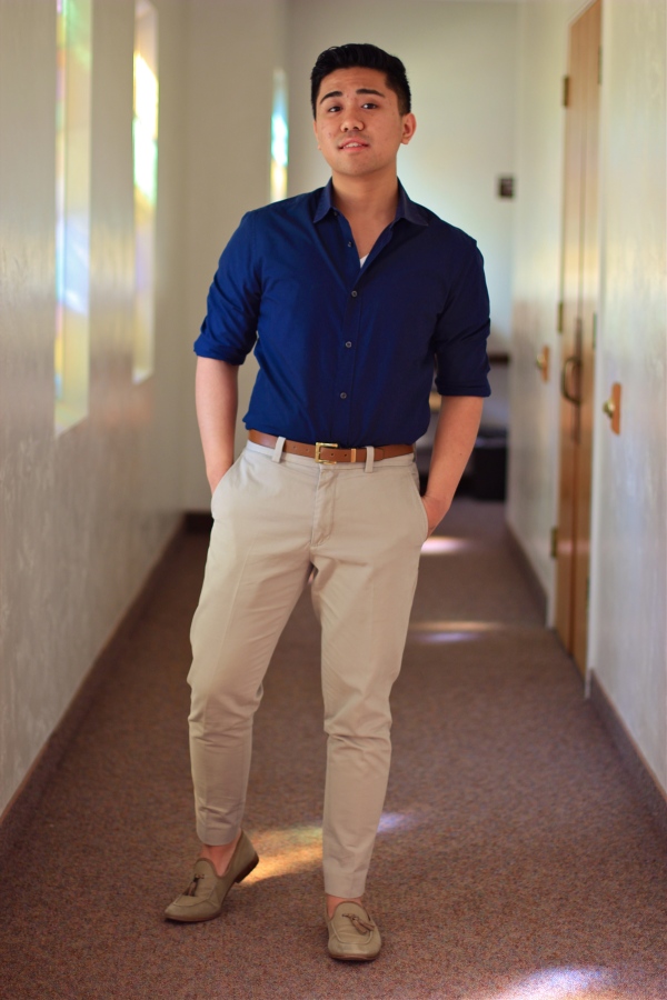 brown Color Of Shoes Goes With Blue Shirt And Khaki Pants?