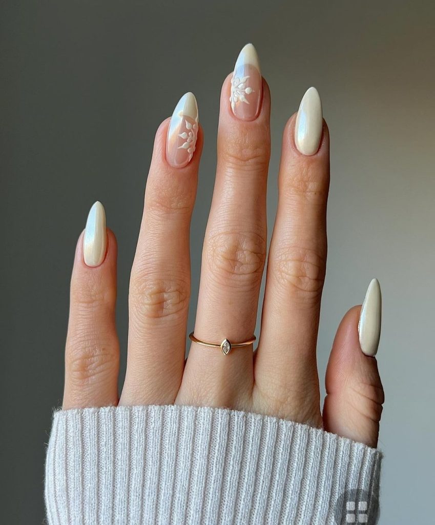 French tips Winter Nail Design Ideas