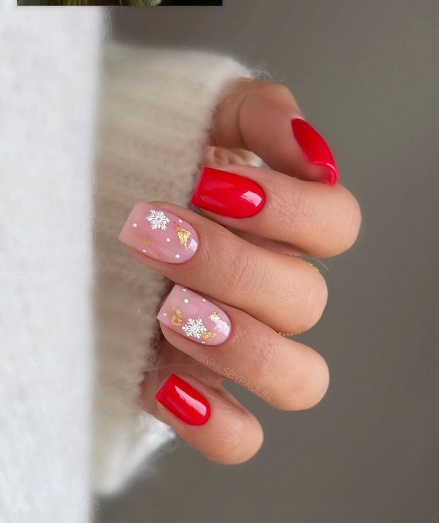 red Winter Nail Design Ideas