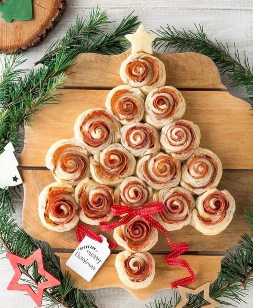 Christmas Platter cinnamon rolls