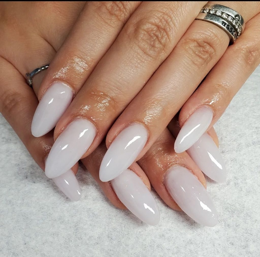 milky jelly Winter Nail Design Ideas