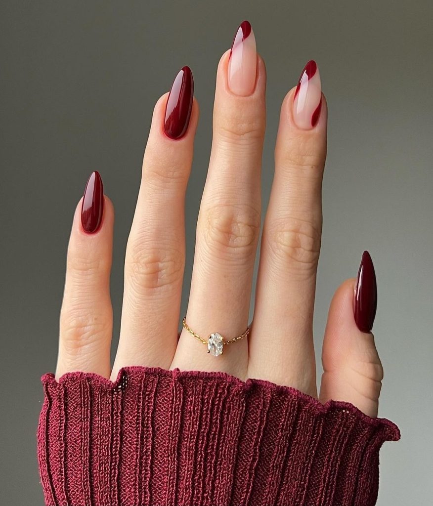 burgundy Winter Nail Design Ideas