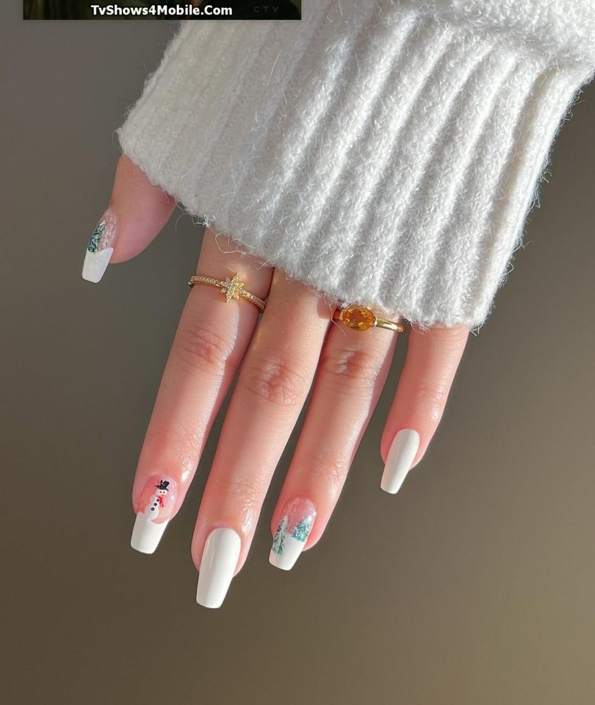 white Winter Nail Design Ideas