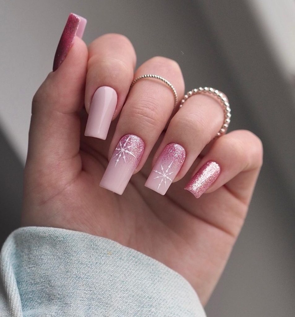 pink Winter Nail Design Ideas