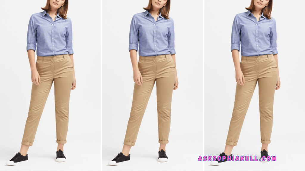 Color-Shoes-Khaki-Pants-Blue-Shirt-women