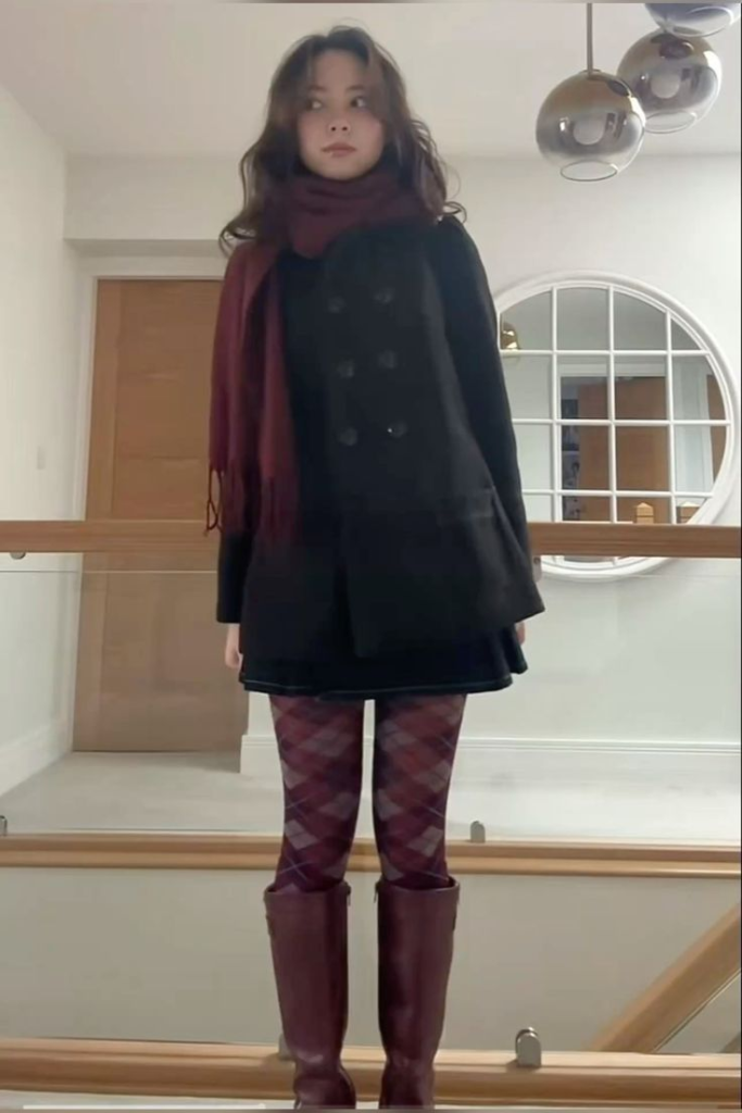 Black Coat & Scarf Outfit