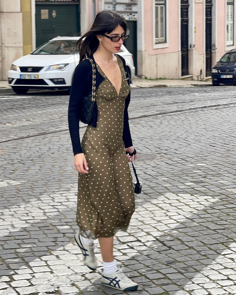 Cropped Cardigan Over a Slip Dress