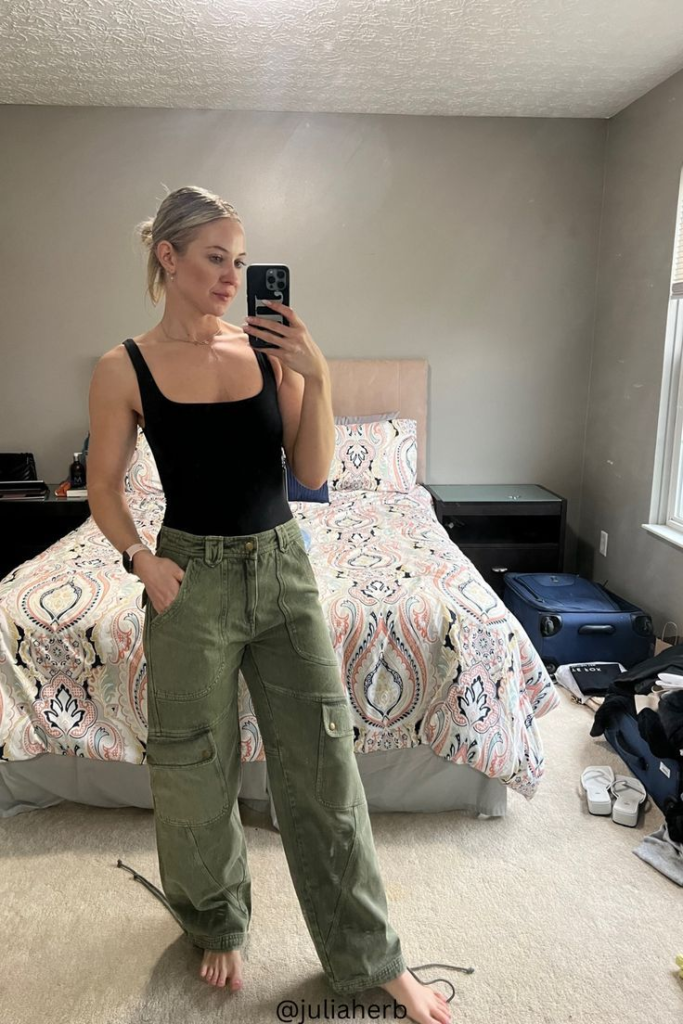 Cargo Pants & Fitted Bodysuit