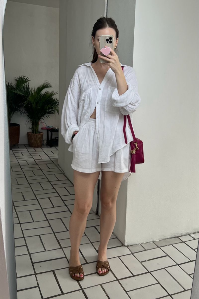 Linen Shorts & Oversized Shirt